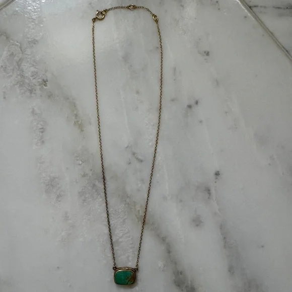 Anna Beck Medium Turquoise Cushion Necklace - Gold plated over sterling silver - Picture 2 of 6